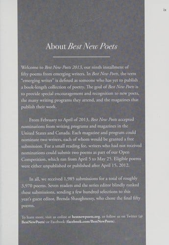 Best new poets 2013