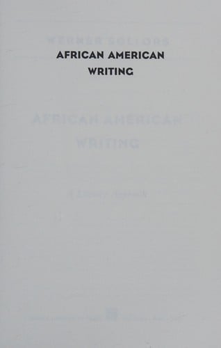 African American writing