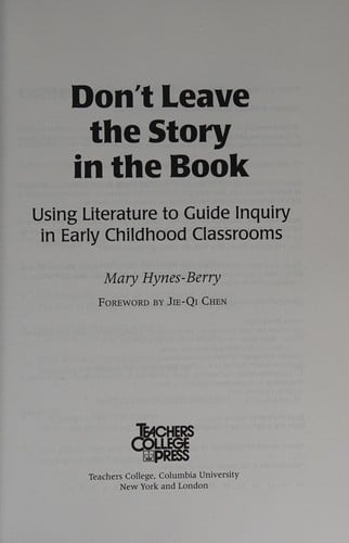 Don't leave the story in the book