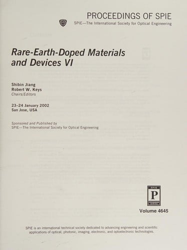 Rare-earth-doped materials and devices VI