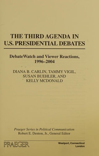 The third agenda in U.S. presidential debates
