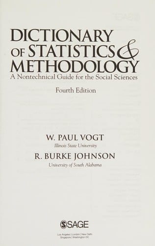 Dictionary of statistics & methodology