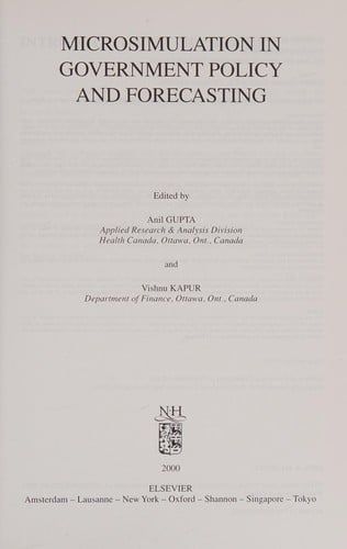 Microsimulation in government policy and forecasting