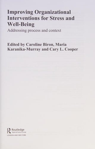 Improving organizational interventions for psychosocial stress and well-being