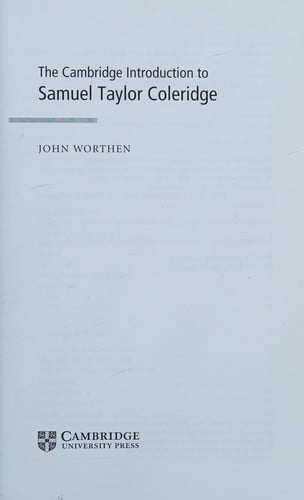 The Cambridge introduction to Samuel Taylor Coleridge