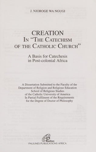 Creation in "The catechism of the Catholic Church"