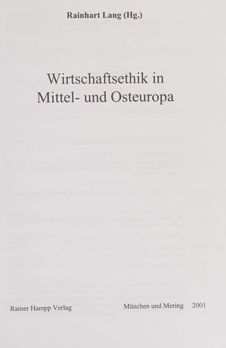 Wirtschaftsethik in Mittel- und Osteuropa