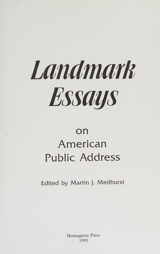 Landmark essays on American public address