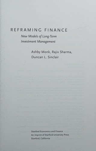 Reframing finance