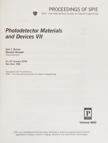 Photodetector materials and devices VII