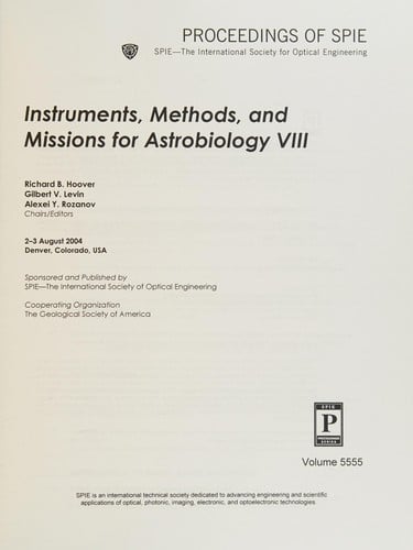 Instruments, methods, and missions for astrobiology VIII