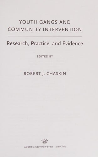 Youth gangs and community intervention