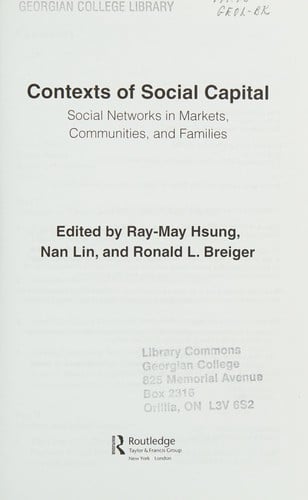 Contexts of social capital