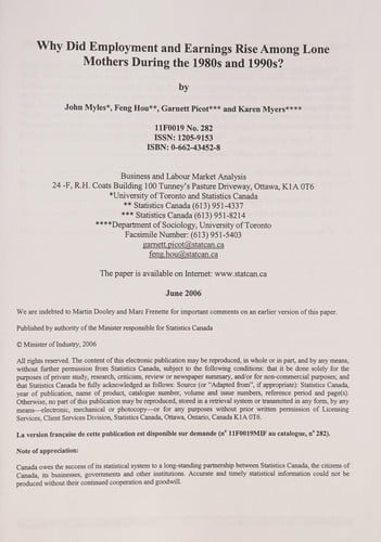 Why did employment and earnings rise among lone mothers during the 1980s and 1990s?