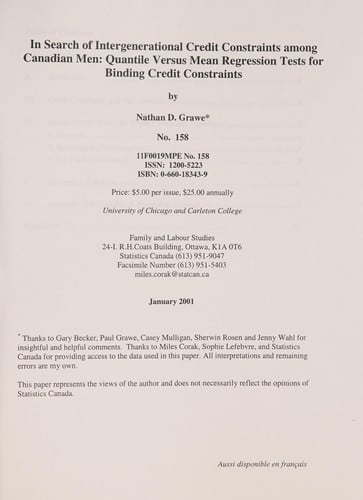 In search of intergenerational credit constraints among men