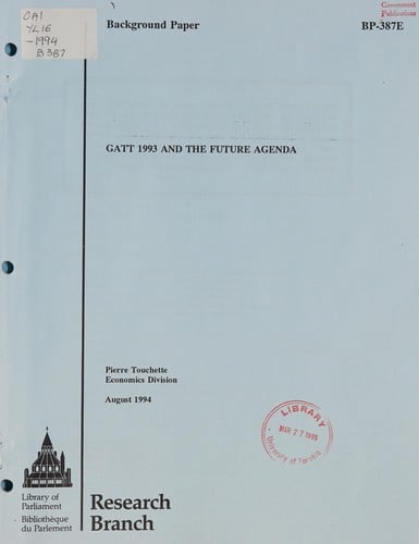 GATT 1993 and the future agenda