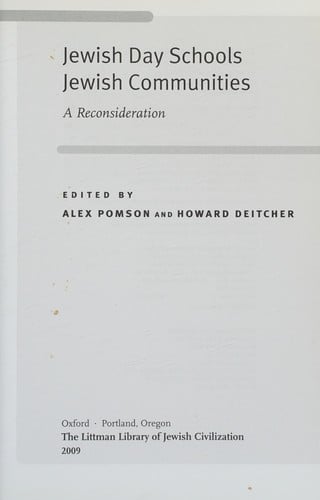 Jewish day schools, Jewish communities