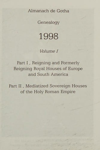 Almanach de Gotha genealogy 1998