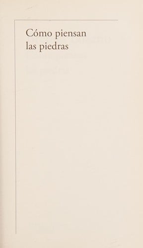 Cómo piensan las piedras