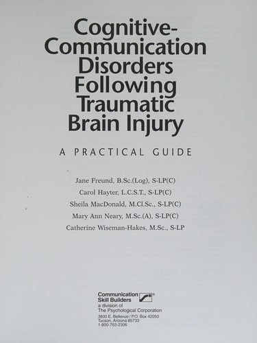 Cognitive-communication disorders following traumatic brain injury