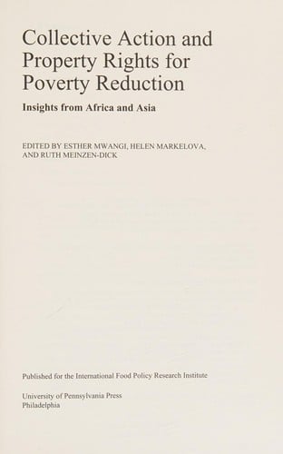 Collective action and property rights for poverty reduction