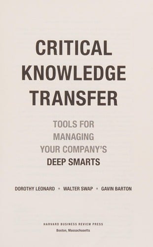 Critical knowledge transfer