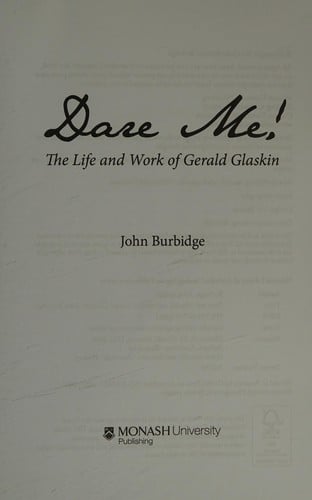Dare Me! The Life and Work of Gerald Glaskin