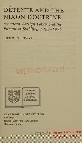 Détente and the Nixon doctrine