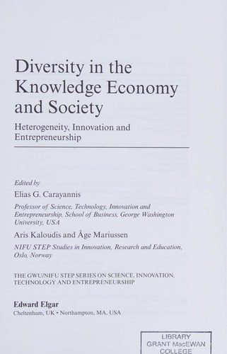 Diversity in the knowledge economy and society