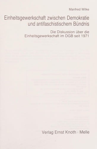 Einheitsgewerkschaft zwischen Demokratie und antifaschistischem Bündnis