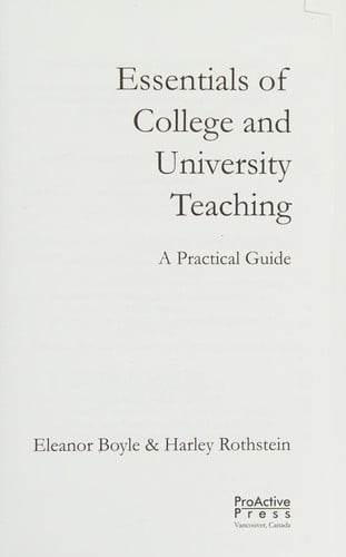 Essentials of college and university teaching