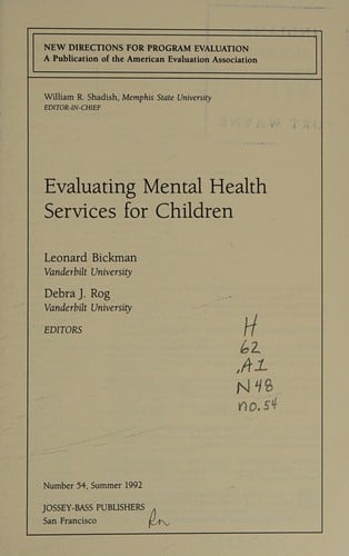 Evaluating mental health services for children