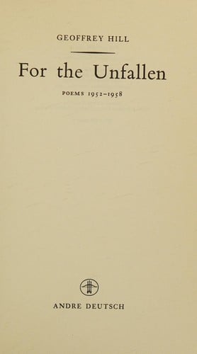 For the unfallen: poems 1952-1958