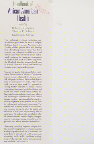 Handbook of African American health