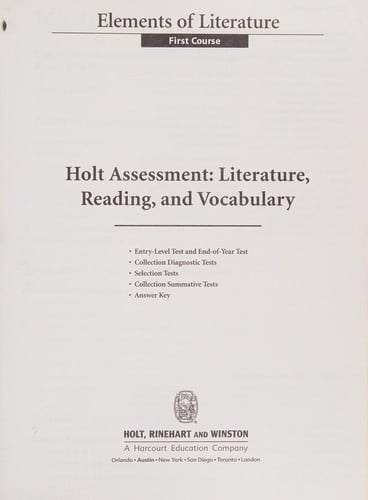 Holt Assessment -- First Course