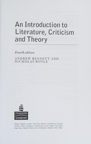 An introduction to literature, criticism and theory
