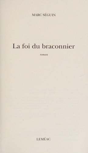 La foi du braconnier