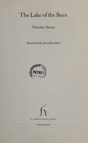 LAKE OF THE BEES; TRANS. BY JOHNATHAN KATZ