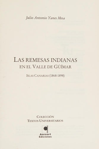 Las remesas indianas en el Valle de Güímar