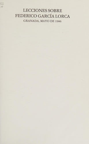 Lecciones sobre Federico García Lorca