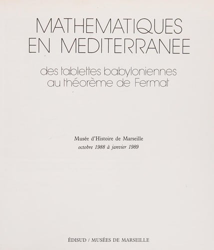 Mathématiques en Méditerranée