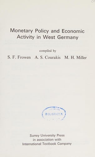 Monetary policy and economic activity in West Germany