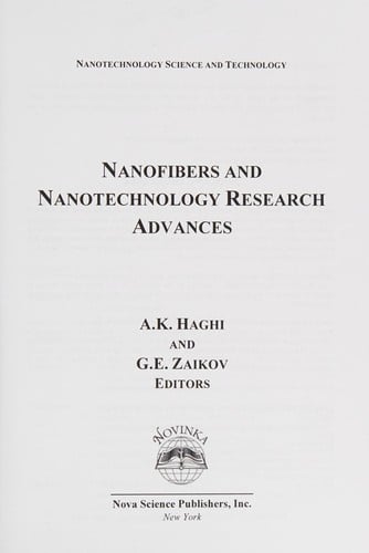 Nanofibers and nanotechnology research advances