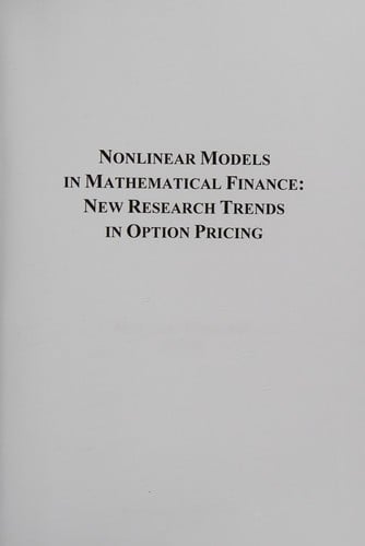 Nonlinear models in mathematical finance