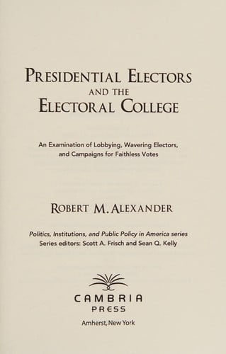 Presidential electors and the electoral college