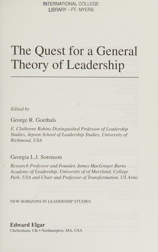 The quest for a general theory of leadership