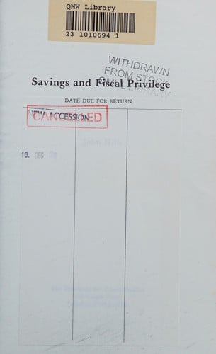 Savings and fiscal privilege
