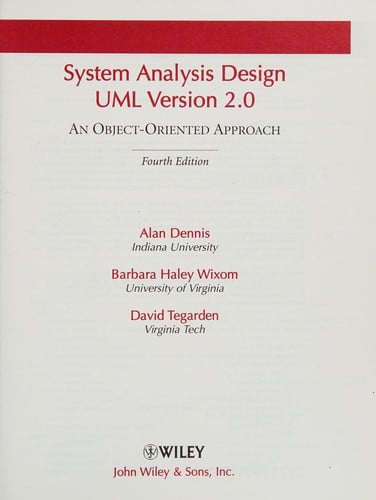 Systems analysis design, UML version 2.0