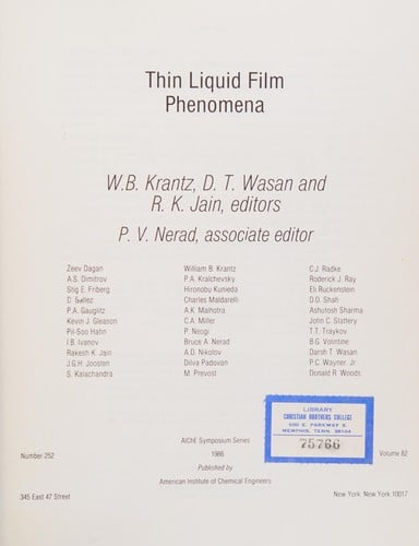 Thin liquid film phenomena