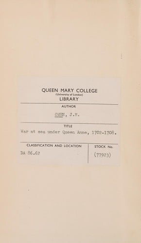 War at sea under Queen Anne, 1702-1708